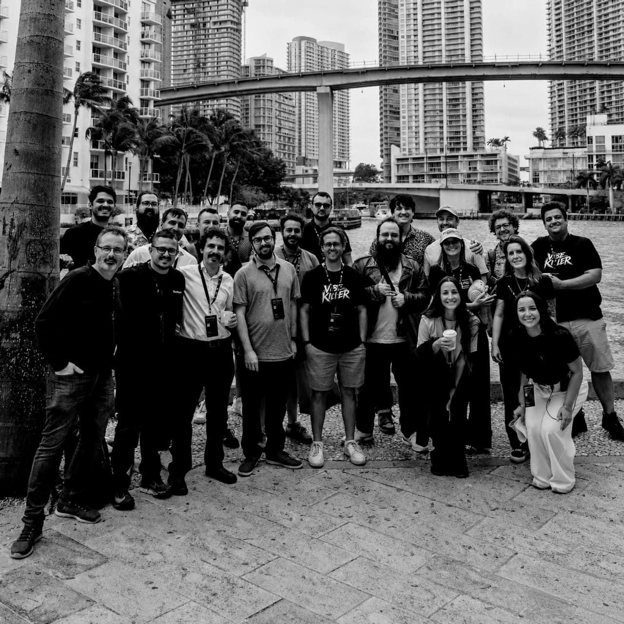 G2i team members gathered outside at a frontier AI lab event